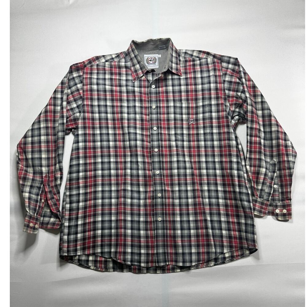 Cinch Men's Long Sleeve Black Red Western Plaid Button Up Shirt - Size L*